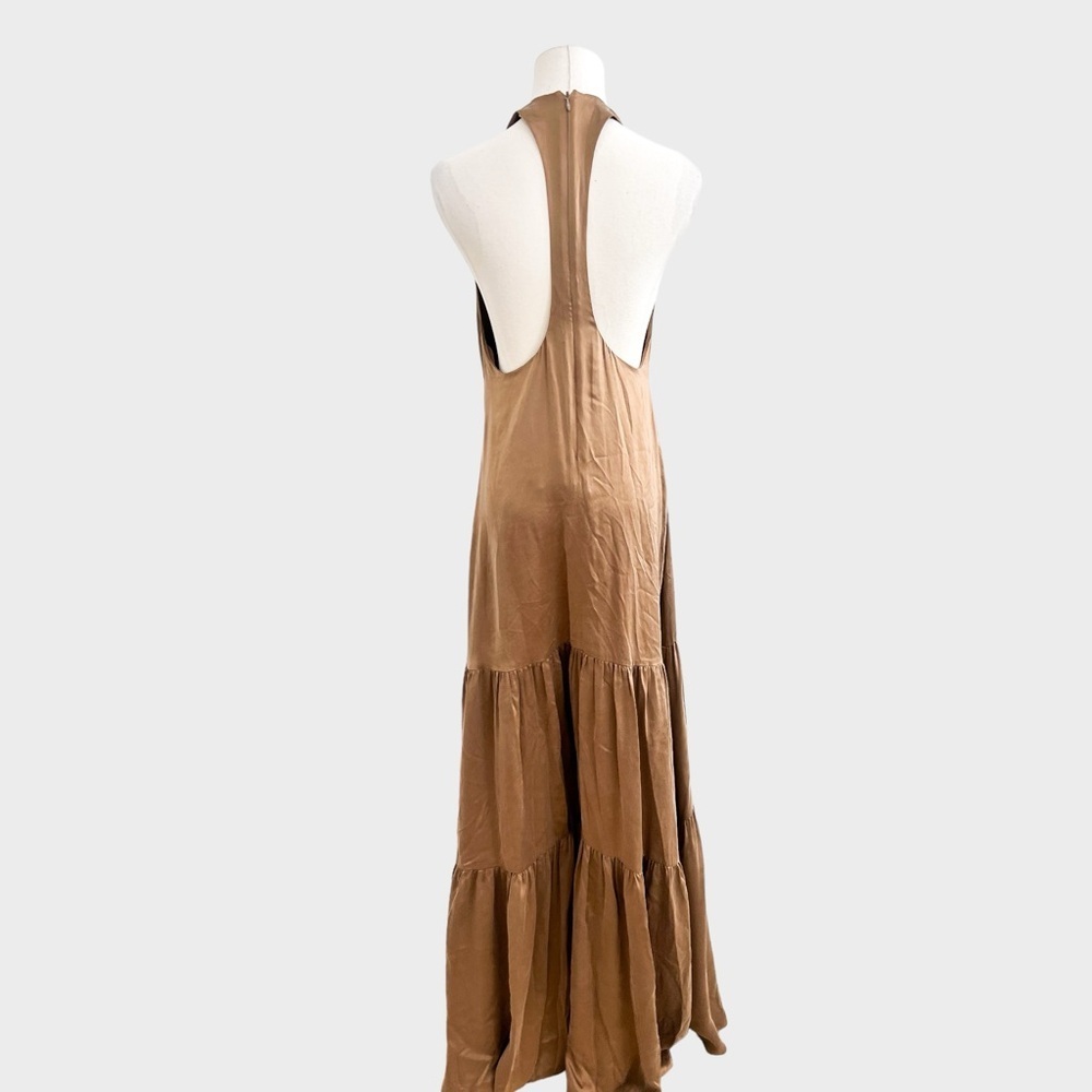 L’AGENCE Brown Talia Tiered Maxi Dress (Sz 4) - Picture 6 of 8